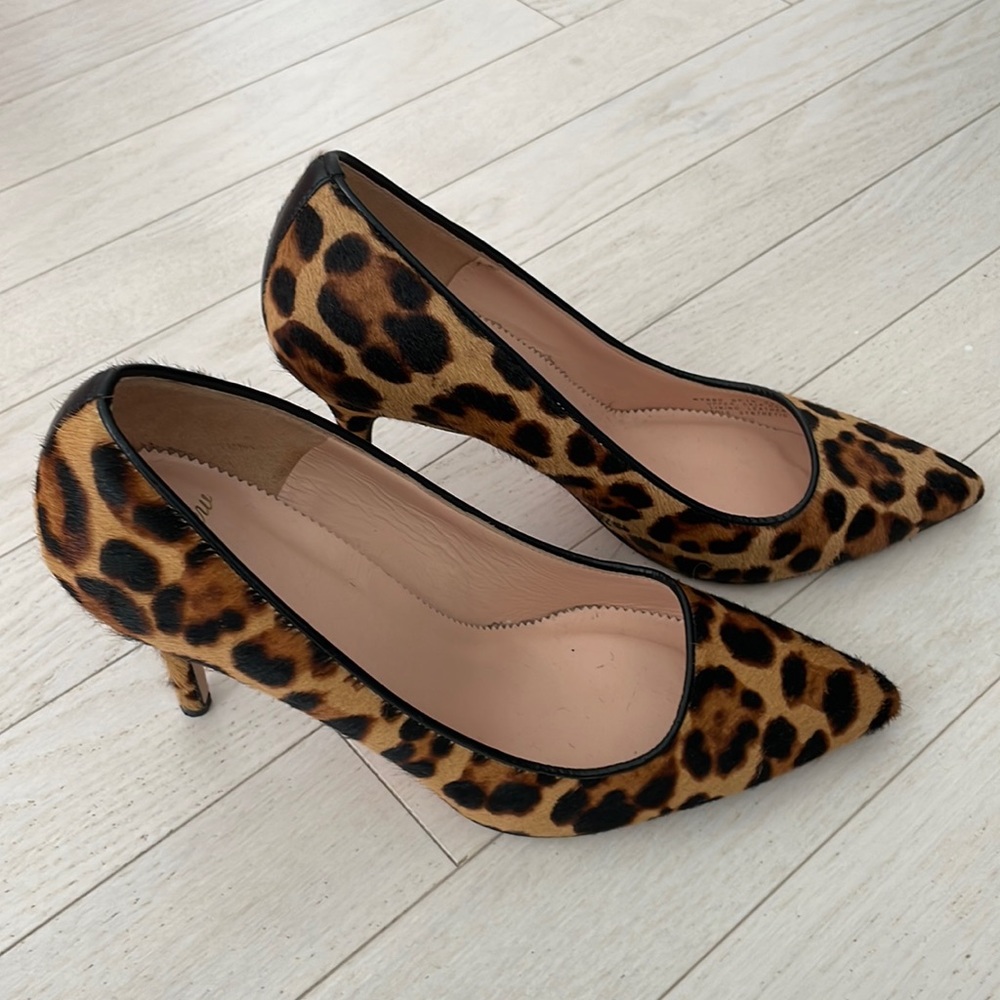 Jcrew Leopard Print Heels Size 8 - image 1